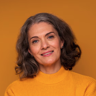 Avatar portret van persoon op oranje achtergrond